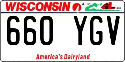 WI license plate 660YGV
