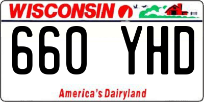 WI license plate 660YHD