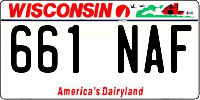 WI license plate 661NAF