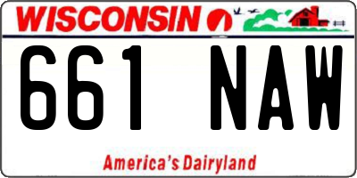 WI license plate 661NAW