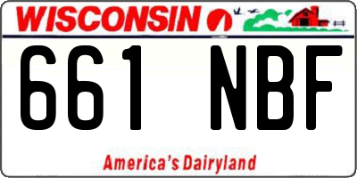 WI license plate 661NBF