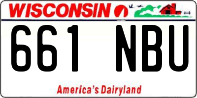 WI license plate 661NBU