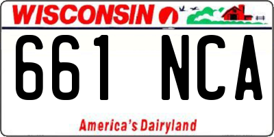 WI license plate 661NCA