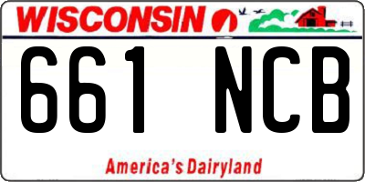 WI license plate 661NCB