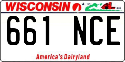 WI license plate 661NCE