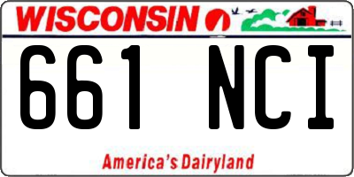 WI license plate 661NCI