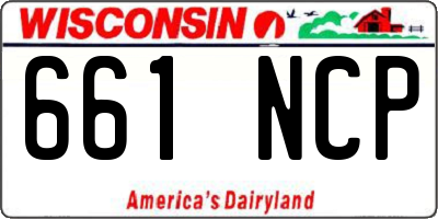 WI license plate 661NCP