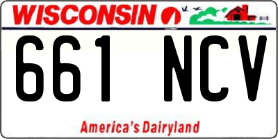WI license plate 661NCV
