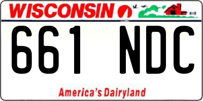 WI license plate 661NDC