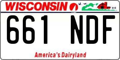 WI license plate 661NDF