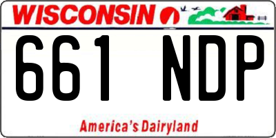 WI license plate 661NDP