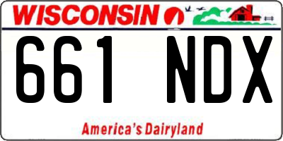 WI license plate 661NDX
