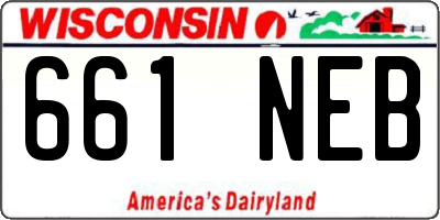 WI license plate 661NEB