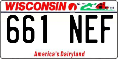WI license plate 661NEF