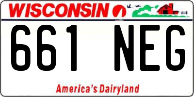 WI license plate 661NEG