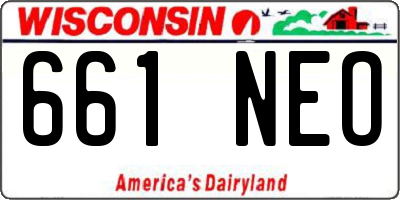 WI license plate 661NEO