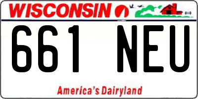 WI license plate 661NEU