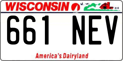WI license plate 661NEV