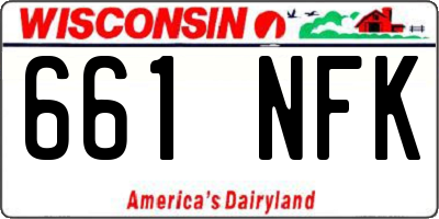 WI license plate 661NFK