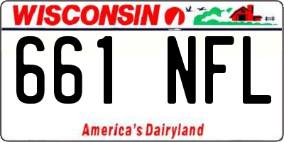 WI license plate 661NFL