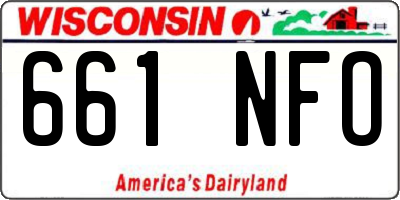 WI license plate 661NFO