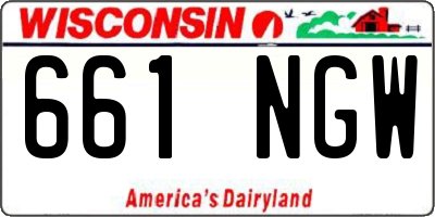 WI license plate 661NGW