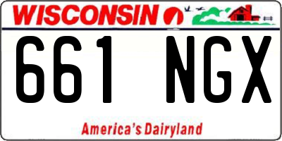 WI license plate 661NGX