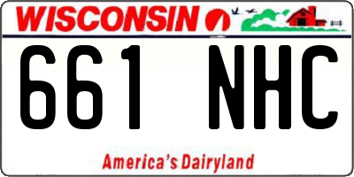 WI license plate 661NHC