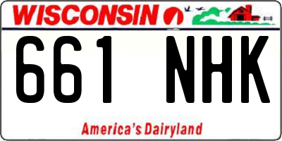 WI license plate 661NHK