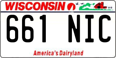 WI license plate 661NIC