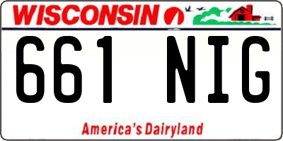 WI license plate 661NIG