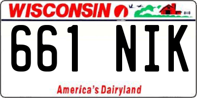 WI license plate 661NIK