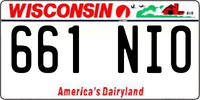WI license plate 661NIO