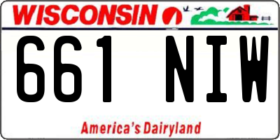 WI license plate 661NIW