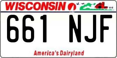 WI license plate 661NJF