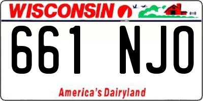 WI license plate 661NJO