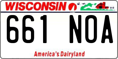 WI license plate 661NOA