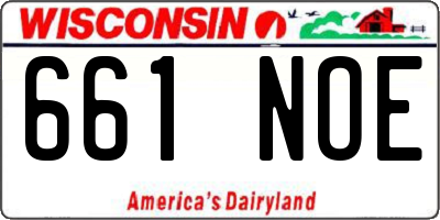 WI license plate 661NOE