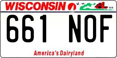 WI license plate 661NOF
