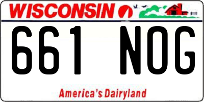 WI license plate 661NOG