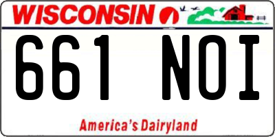 WI license plate 661NOI