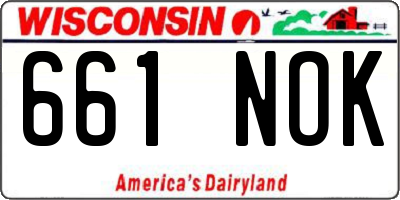 WI license plate 661NOK