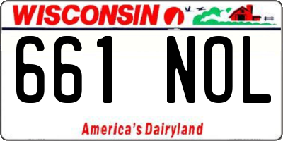WI license plate 661NOL