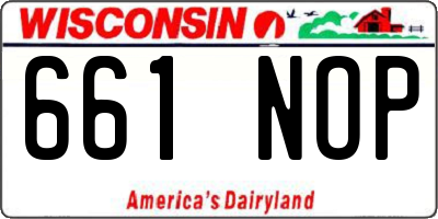 WI license plate 661NOP