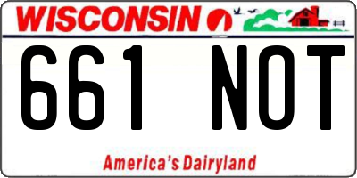 WI license plate 661NOT