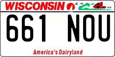 WI license plate 661NOU