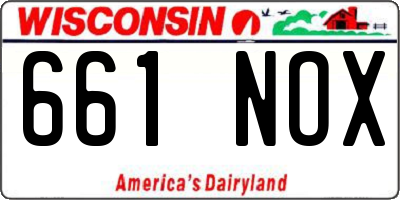 WI license plate 661NOX