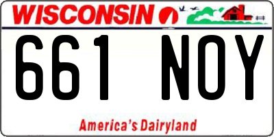 WI license plate 661NOY
