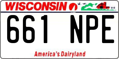 WI license plate 661NPE