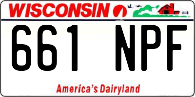 WI license plate 661NPF